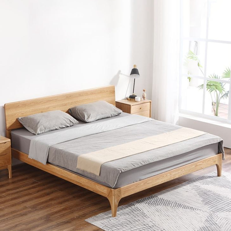 84.26 inch Wide Bed Frame Solid Wood Standard Bed with Headboard