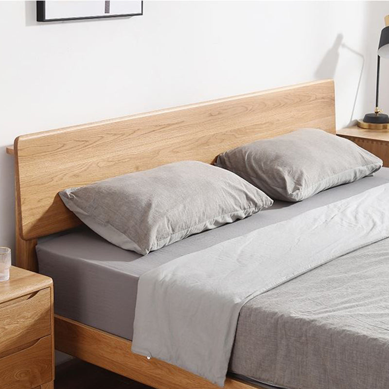 84.26 inch Wide Bed Frame Solid Wood Standard Bed with Headboard