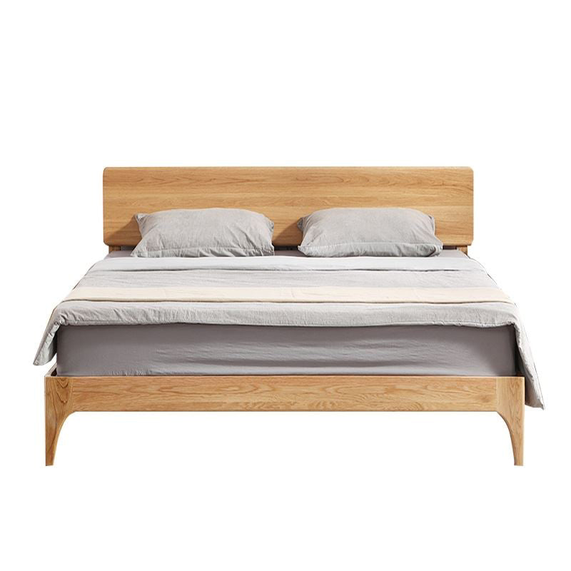 84.26 inch Wide Bed Frame Solid Wood Standard Bed with Headboard