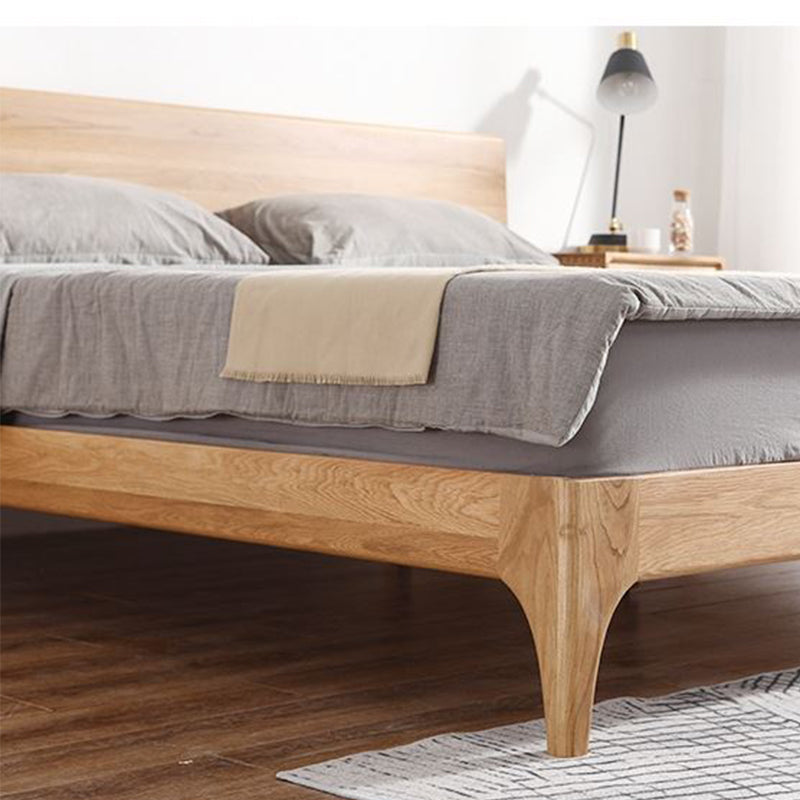 84.26 inch Wide Bed Frame Solid Wood Standard Bed with Headboard