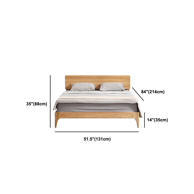84.26 inch Wide Bed Frame Solid Wood Standard Bed with Headboard
