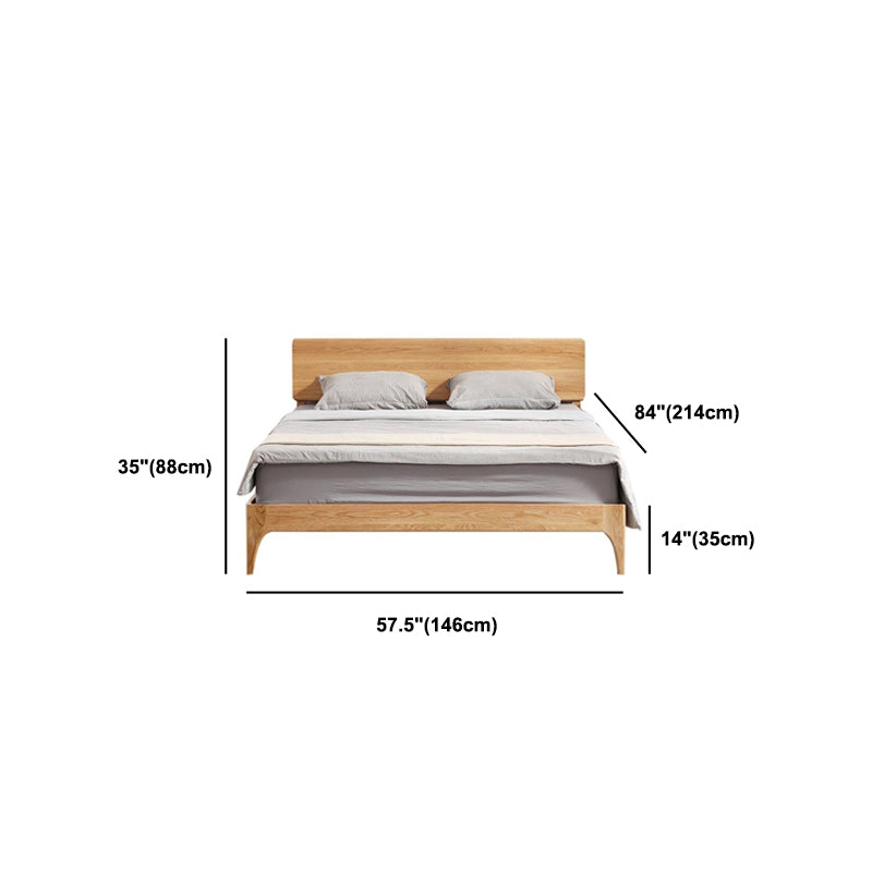 84.26 inch Wide Bed Frame Solid Wood Standard Bed with Headboard