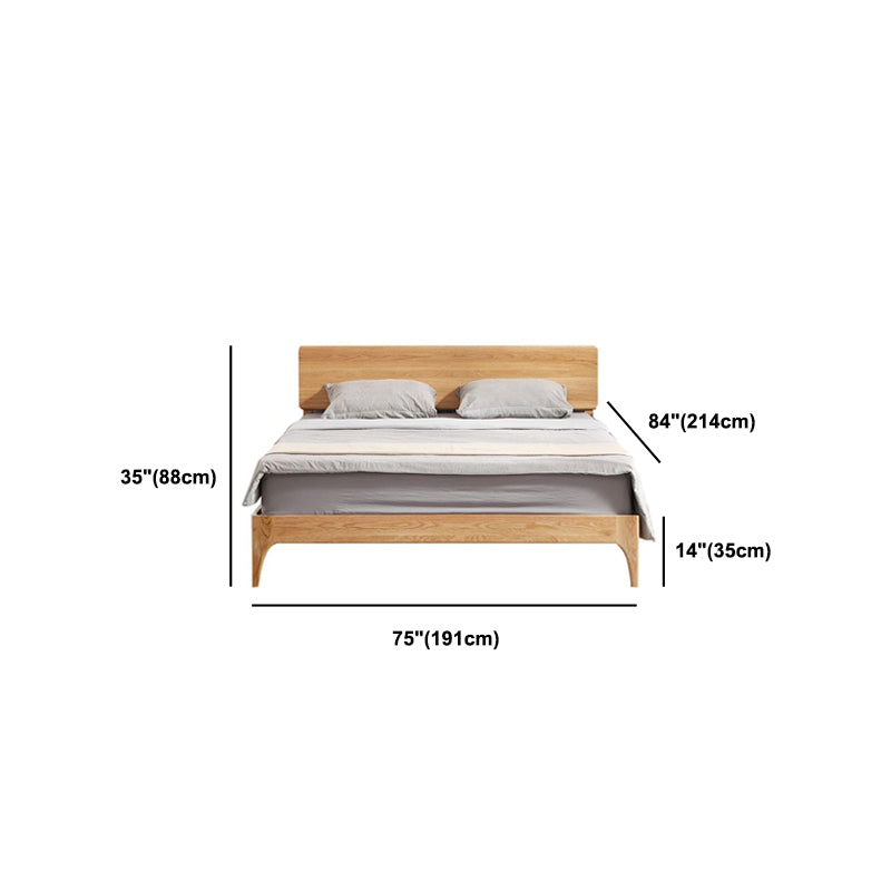 84.26 inch Wide Bed Frame Solid Wood Standard Bed with Headboard