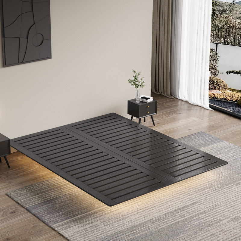 85.43 inch Wide Mid-Century Modern Platform Bed Frame Solid Wood Bed