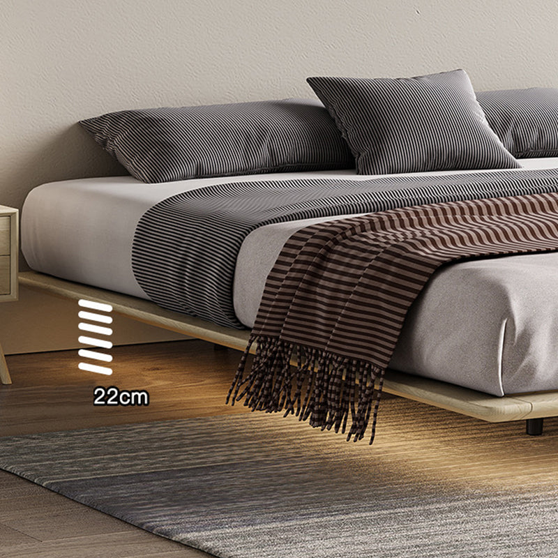 85.43 inch Wide Mid-Century Modern Platform Bed Frame Solid Wood Bed