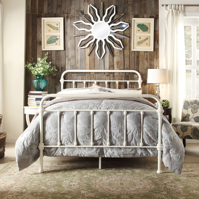 45.27" High Open-Frame Bed Metal Wire-Grid Bed with Custom Gold Legs