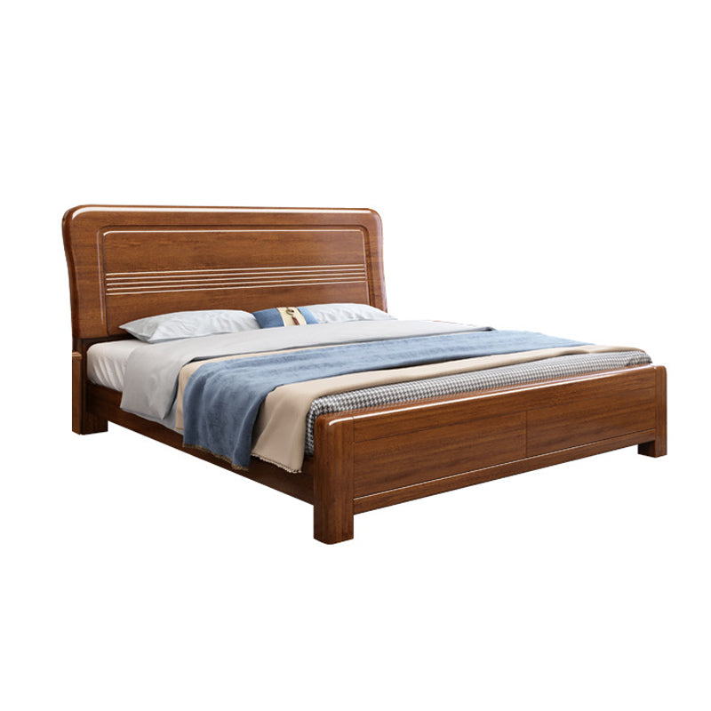 Traditional Solid Wood with Headboard Rectangular Panel Panel Bed