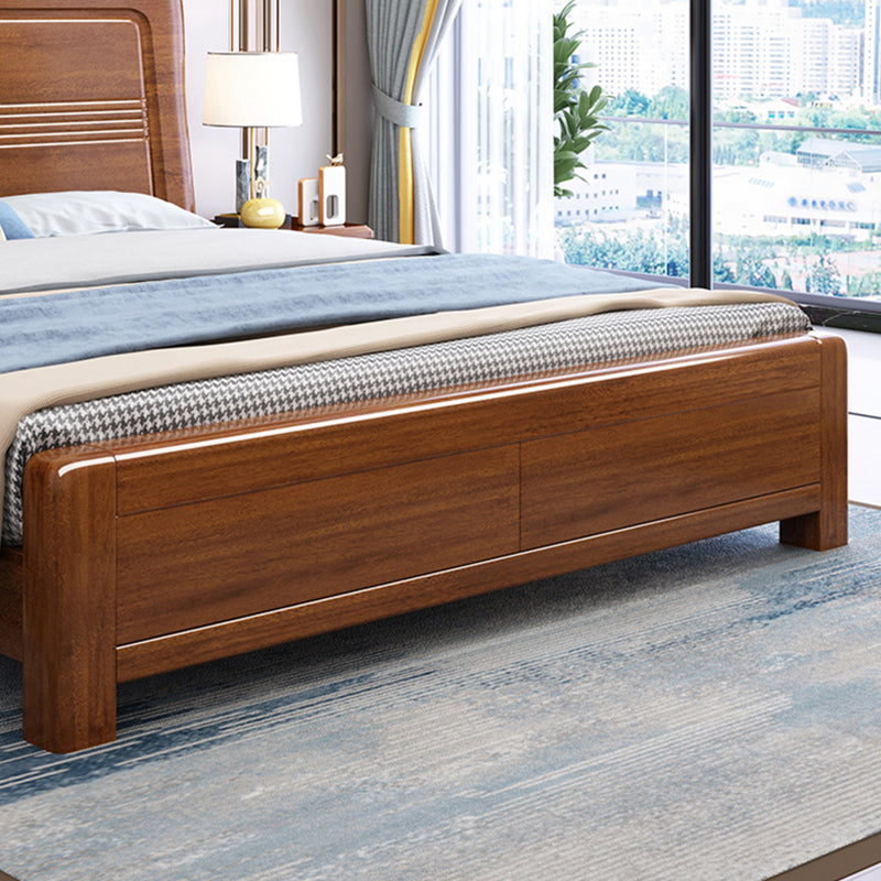 Traditional Solid Wood with Headboard Rectangular Panel Panel Bed