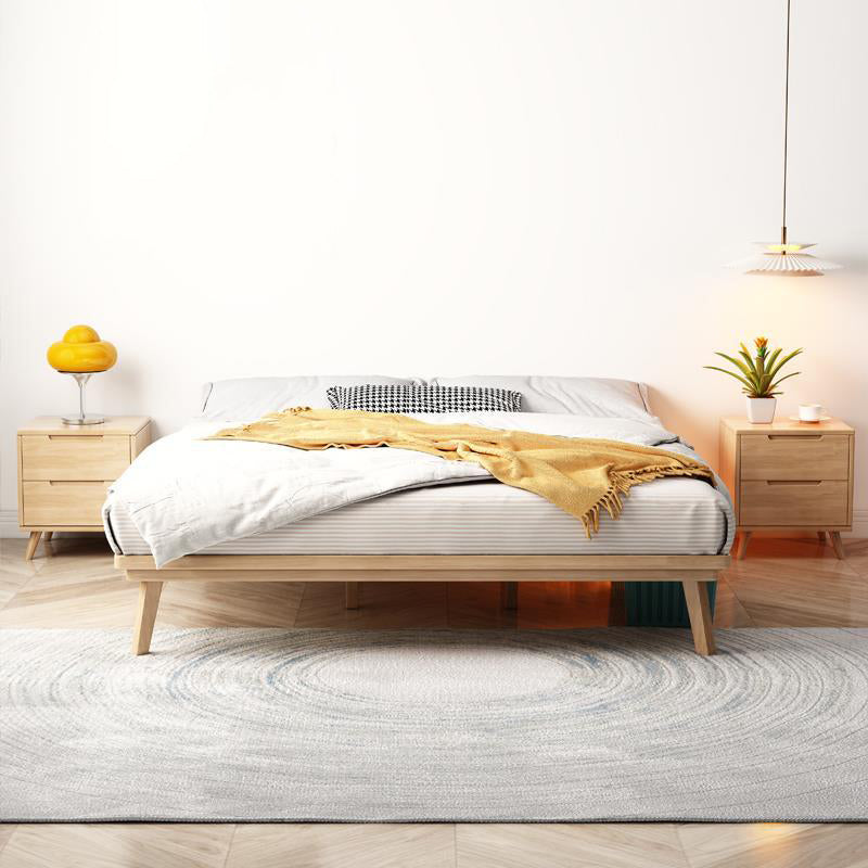 84.65 inch Wide Contemporary Bed Solid Wood Platform Bed Frame