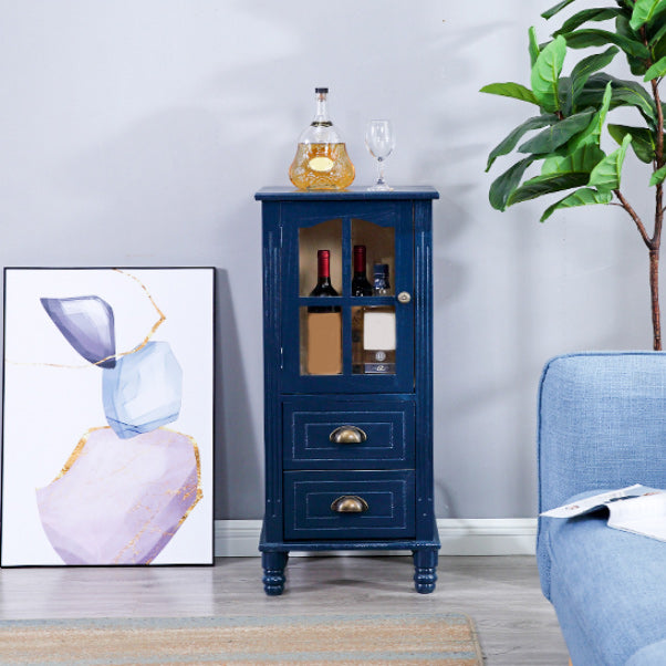 Mid-Century Modern Accent Cabinet with Solid Wood Turned Legs