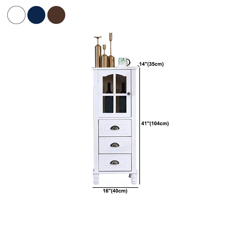 Mid-Century Modern Accent Cabinet with Solid Wood Turned Legs