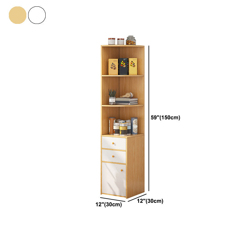 Modern Accent Cabinet with Door and Drawers and Shelves Cabinet