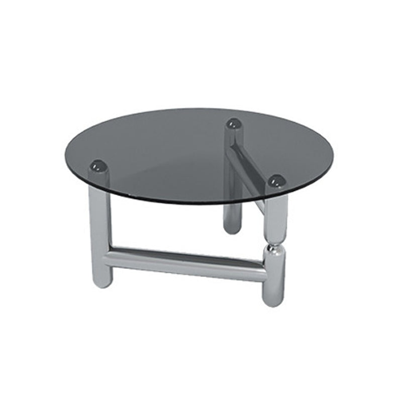 Round Glass Coffee Cocktail Table Steel 3 Legs 1 Single Coffee Table