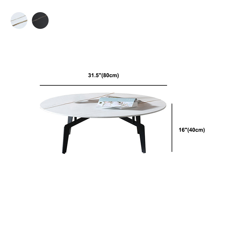 Glam Slate Coffee Cocktail Table Metal Black 4 Legs Cocktail Tabl