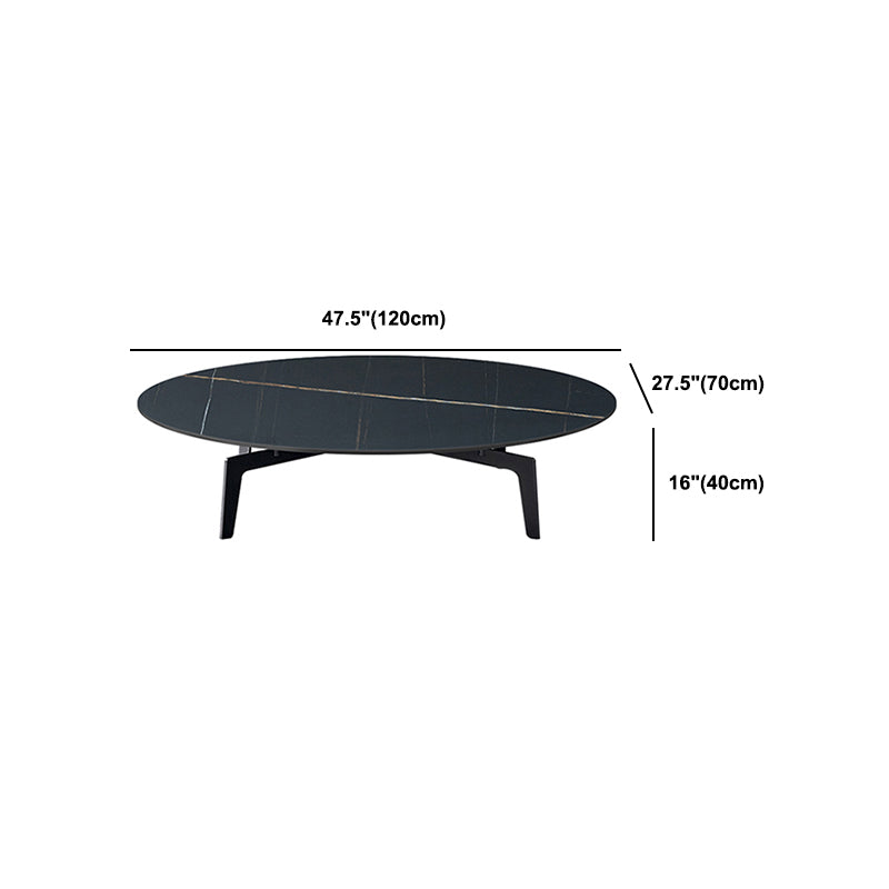 Glam Slate Coffee Cocktail Table Metal Black 4 Legs Cocktail Tabl