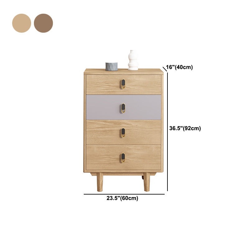 Modern Wooden Chest with Straight Legs and Drawers Accent Chest