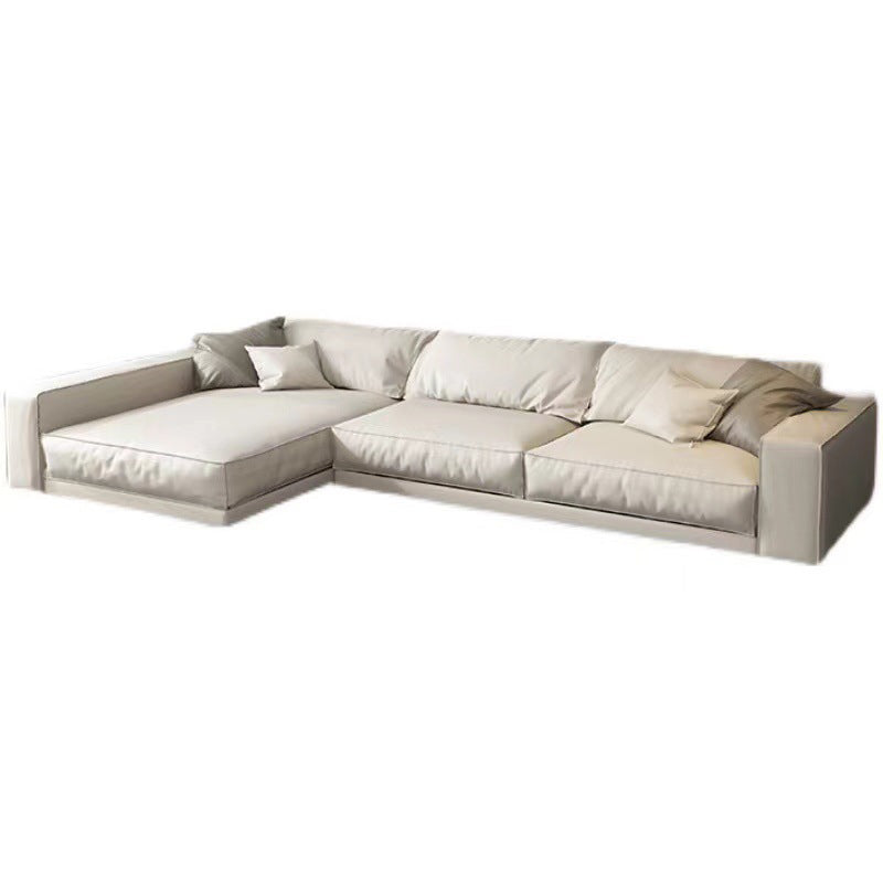 Square Arm Sectional Sofa Contemporary 3-seater Leather Sectional