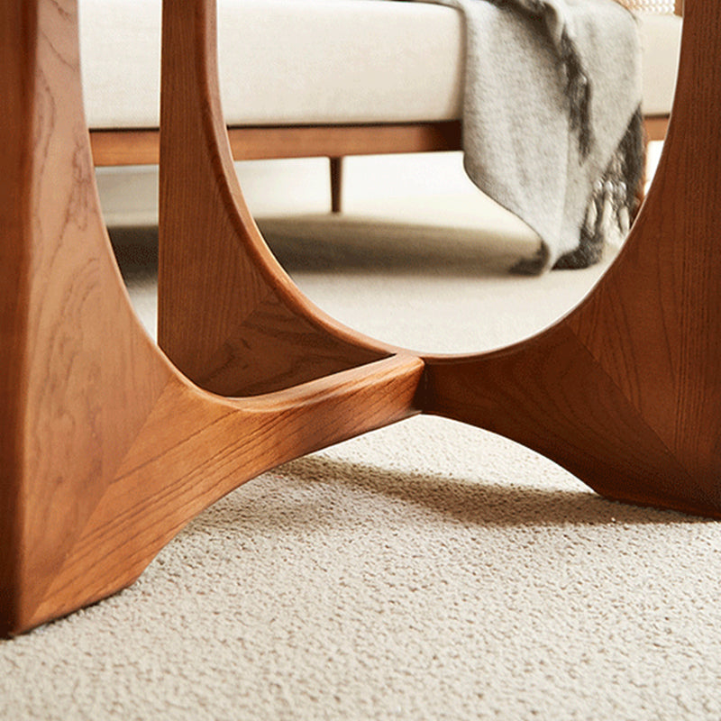 Glass-Topped Coffee Cocktail Table with Cross Legs Contemporary Coffee Table