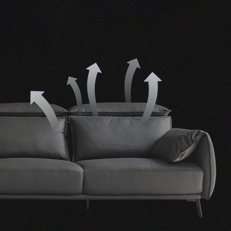 Genuine Leather Sectional Adjustable Pillow Top Arm Sectional Sofa