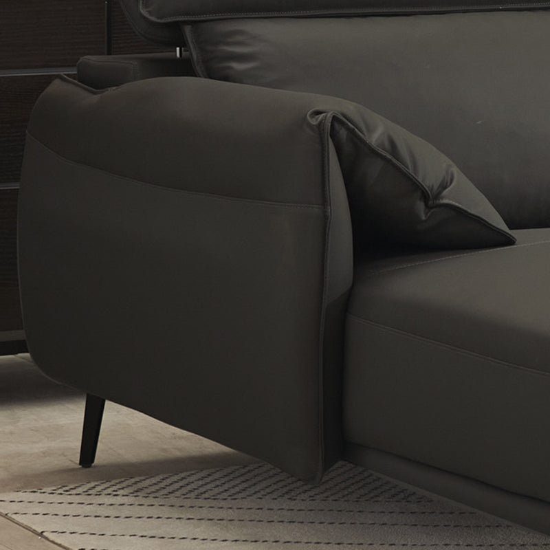 Genuine Leather Sectional Adjustable Pillow Top Arm Sectional Sofa