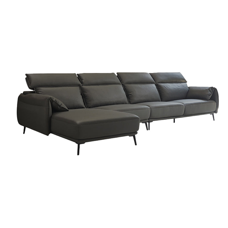 Genuine Leather Sectional Adjustable Pillow Top Arm Sectional Sofa