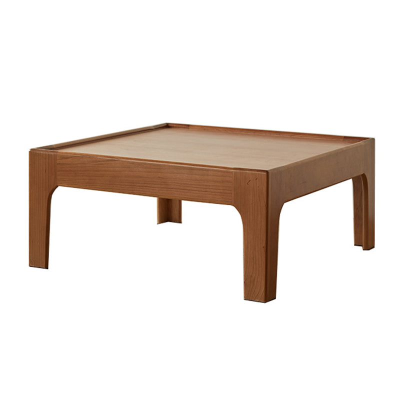 4 Legs Wooden Coffee Table Tray Top Brone Coffee Table 15.7" High