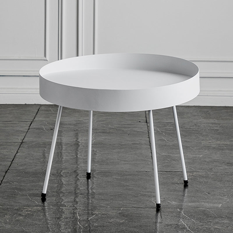 Metal Round Coffee Table Mid-Century Modern 4 Legs Cocktail Table
