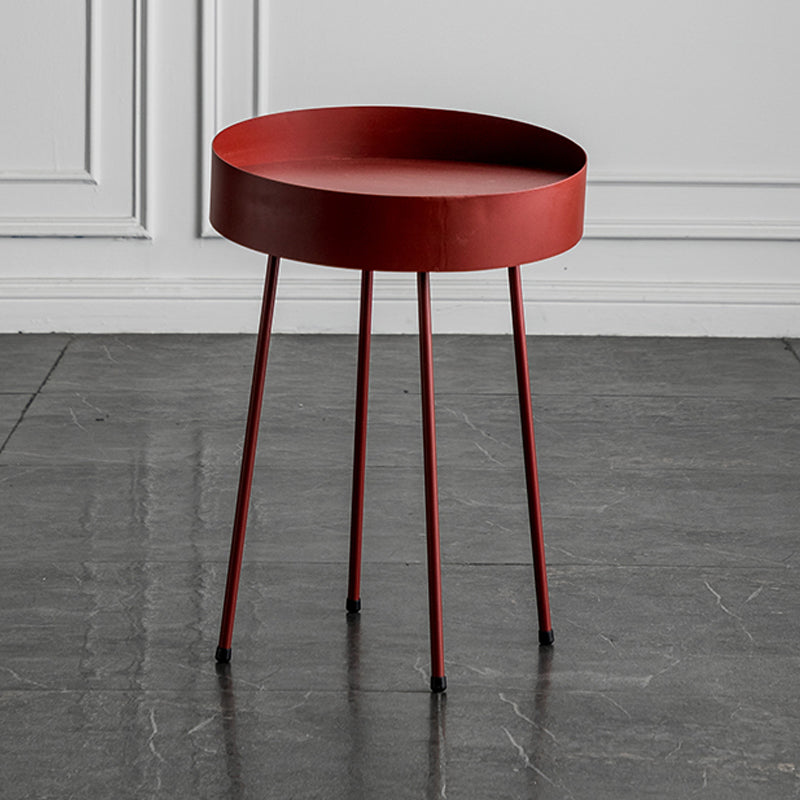 Metal Round Coffee Table Mid-Century Modern 4 Legs Cocktail Table