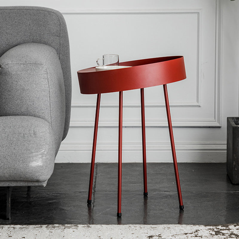 Metal Round Coffee Table Mid-Century Modern 4 Legs Cocktail Table