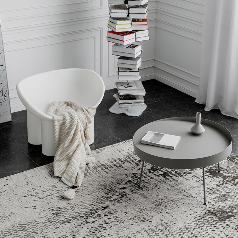 Metal Round Coffee Table Mid-Century Modern 4 Legs Cocktail Table