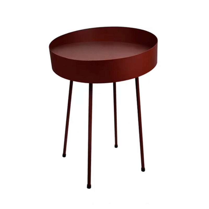 Metal Round Coffee Table Mid-Century Modern 4 Legs Cocktail Table