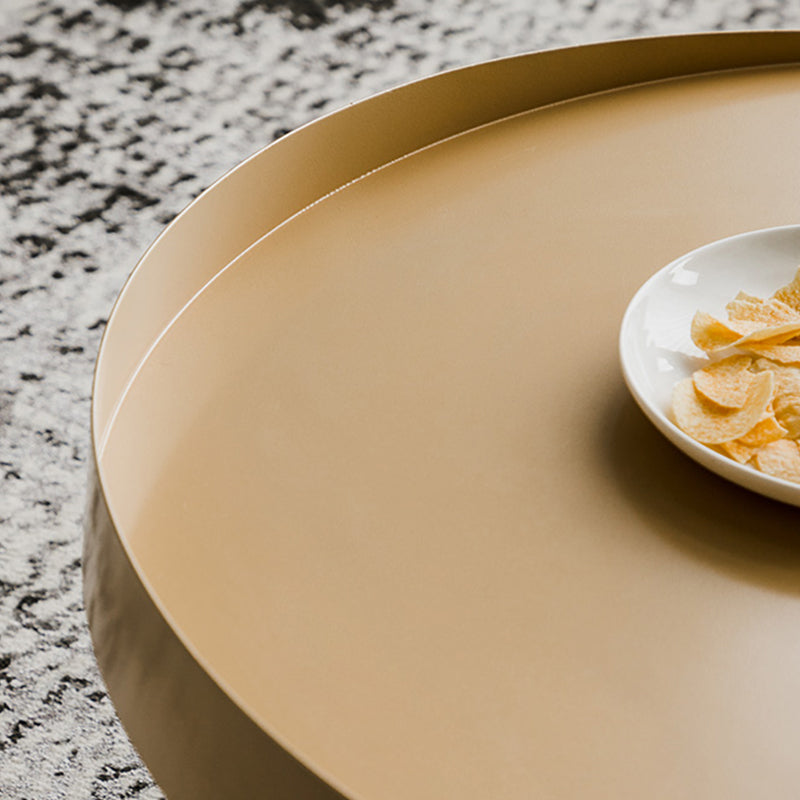 Metal Round Coffee Table Mid-Century Modern 4 Legs Cocktail Table