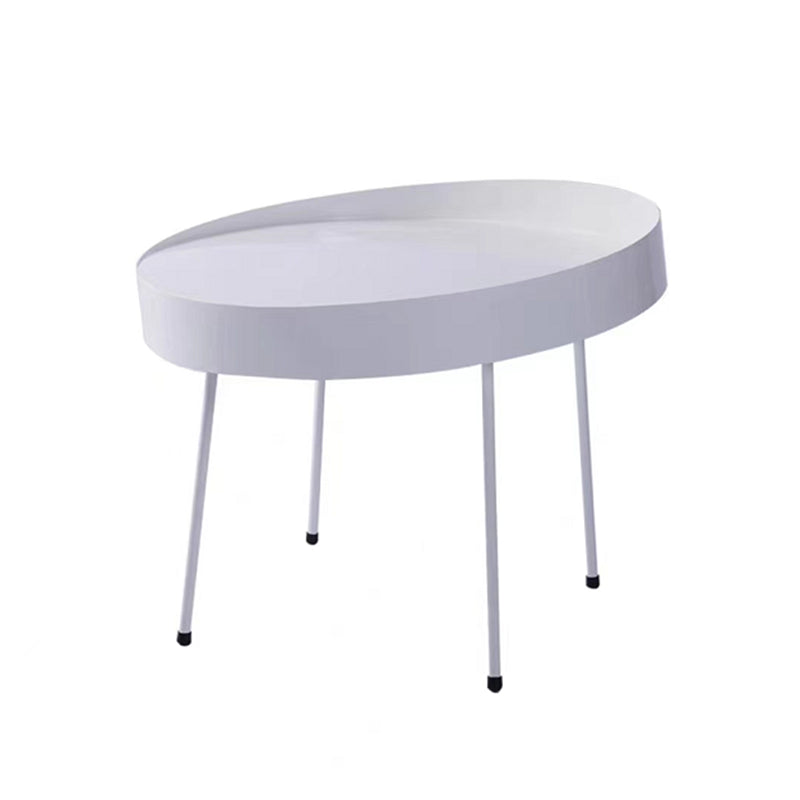Metal Round Coffee Table Mid-Century Modern 4 Legs Cocktail Table