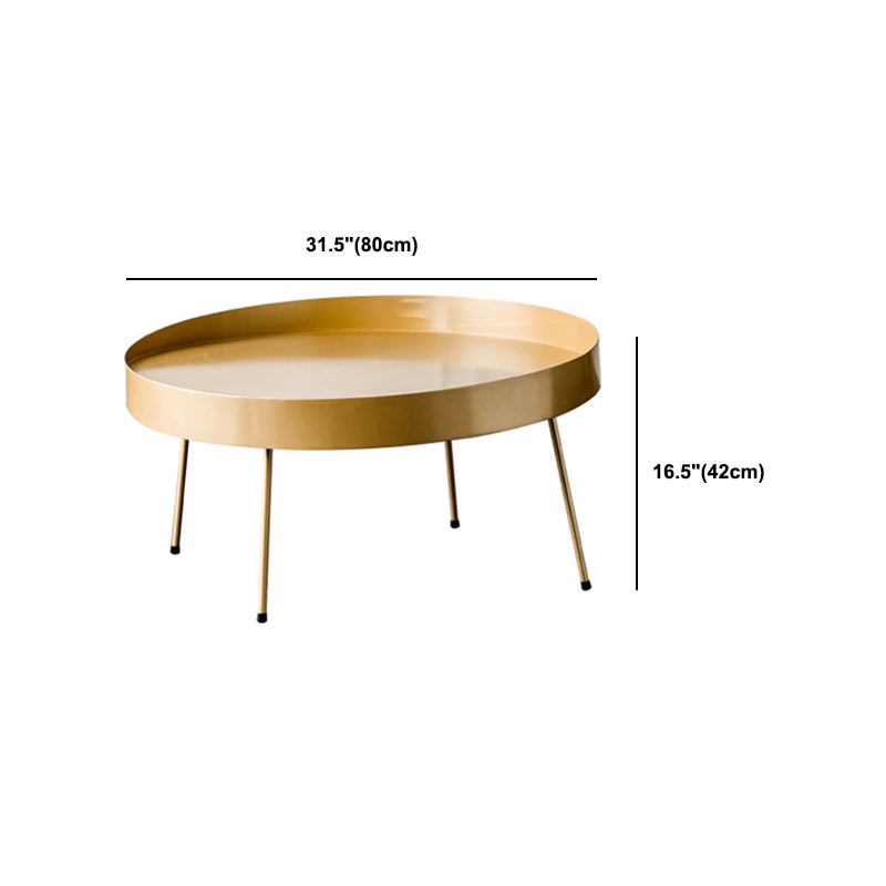 Metal Round Coffee Table Mid-Century Modern 4 Legs Cocktail Table