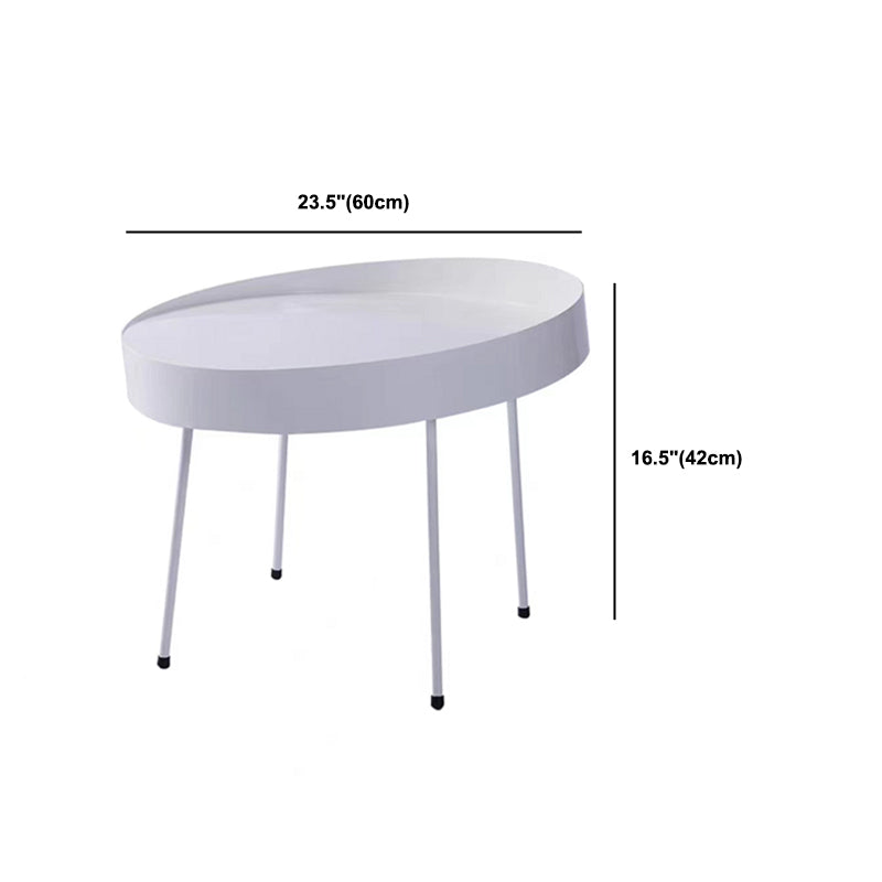 Metal Round Coffee Table Mid-Century Modern 4 Legs Cocktail Table