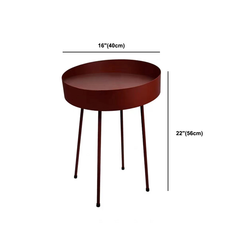Metal Round Coffee Table Mid-Century Modern 4 Legs Cocktail Table