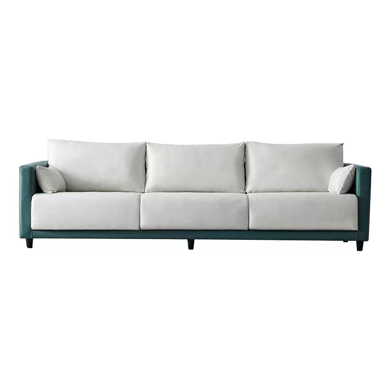 3 Seater 29.5" H Faux Leather Square Arm Sofa for Living Room