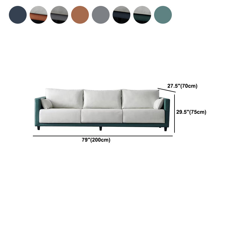 3 Seater 29.5" H Faux Leather Square Arm Sofa for Living Room