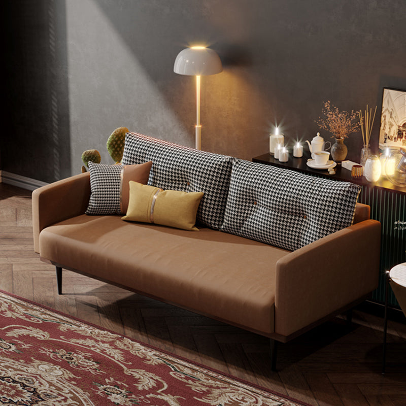 29.5" H Contemporary Faux Leather Square Arm Sofa for Living Room