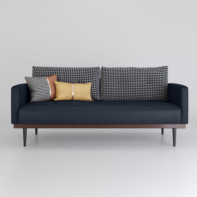 29.5" H Contemporary Faux Leather Square Arm Sofa for Living Room