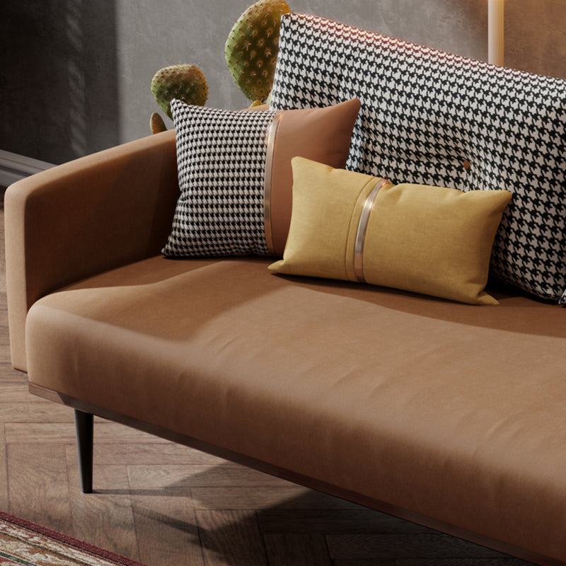 29.5" H Contemporary Faux Leather Square Arm Sofa for Living Room