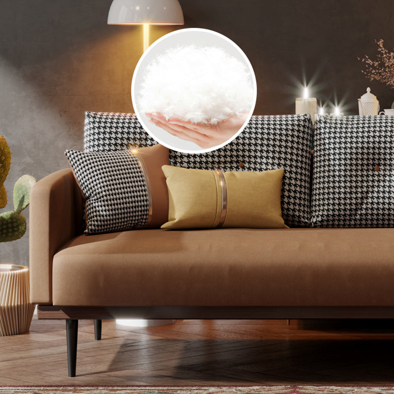 29.5" H Contemporary Faux Leather Square Arm Sofa for Living Room