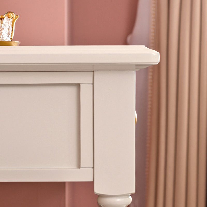 Bright White Ash Vanity Set with Mirror 17.71" Wide Vanity with 2 Drawer