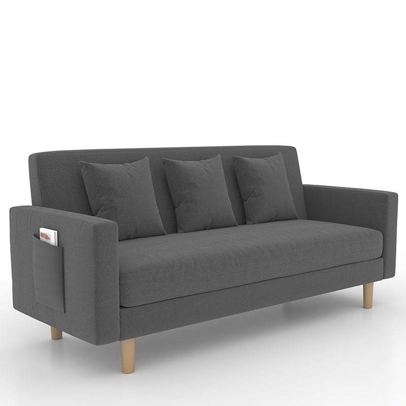 25.6" H Contemporary 3-seater Cotton Square Arm Sofa for Living Room