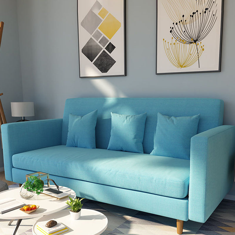 25.6" H Contemporary 3-seater Cotton Square Arm Sofa for Living Room