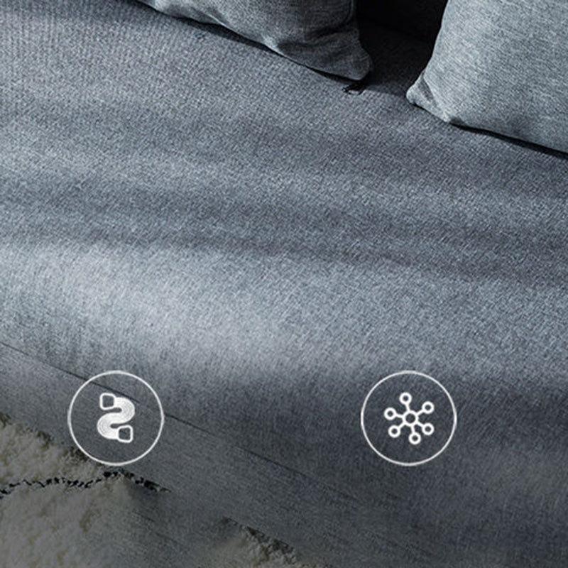 25.6" H Contemporary 3-seater Cotton Square Arm Sofa for Living Room