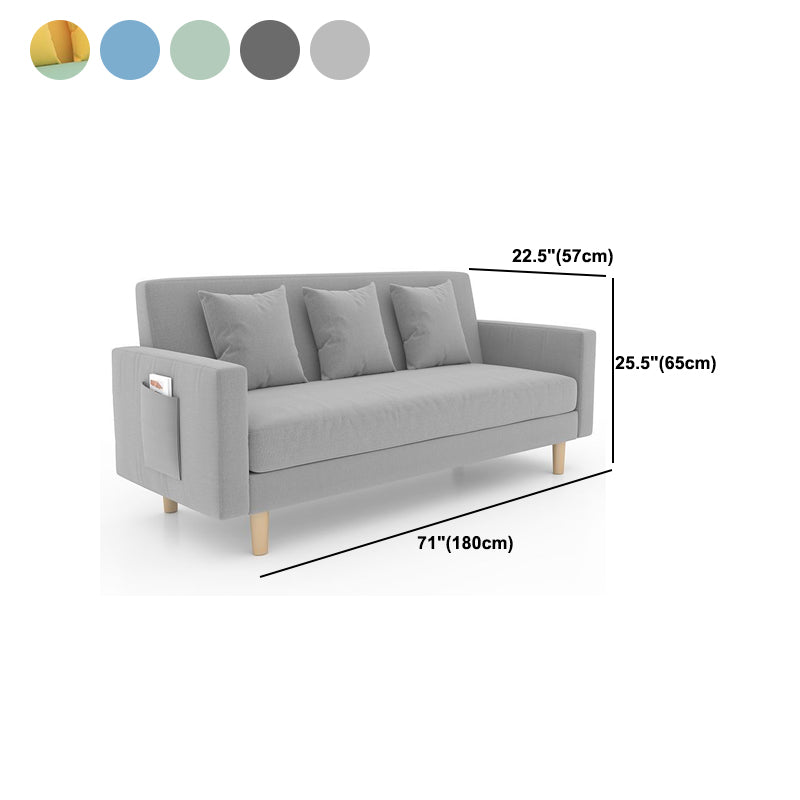 25.6" H Contemporary 3-seater Cotton Square Arm Sofa for Living Room