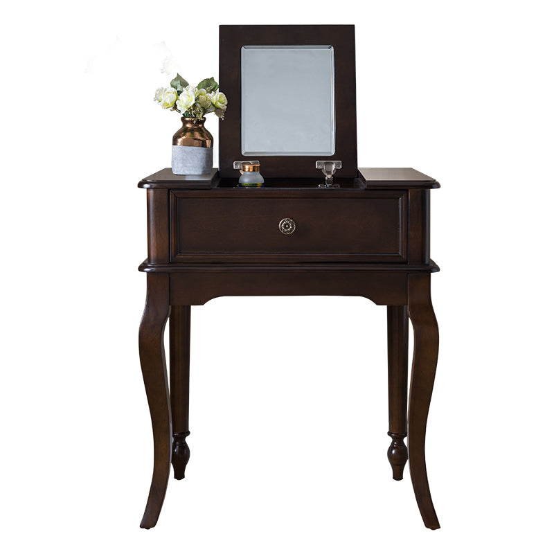 Traditions Rubberwood Vanity Set with Mirror 18.11" Wide Brown Vanity