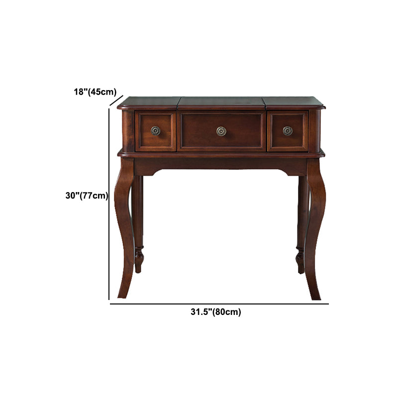 Traditions Rubberwood Vanity Set with Mirror 18.11" Wide Brown Vanity