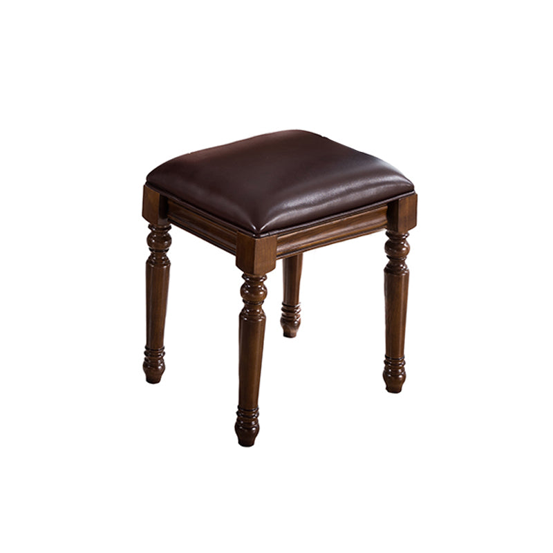 17.71" Wide Ash Vanity Set with Mirror Brown Dresser with 2-Drawer